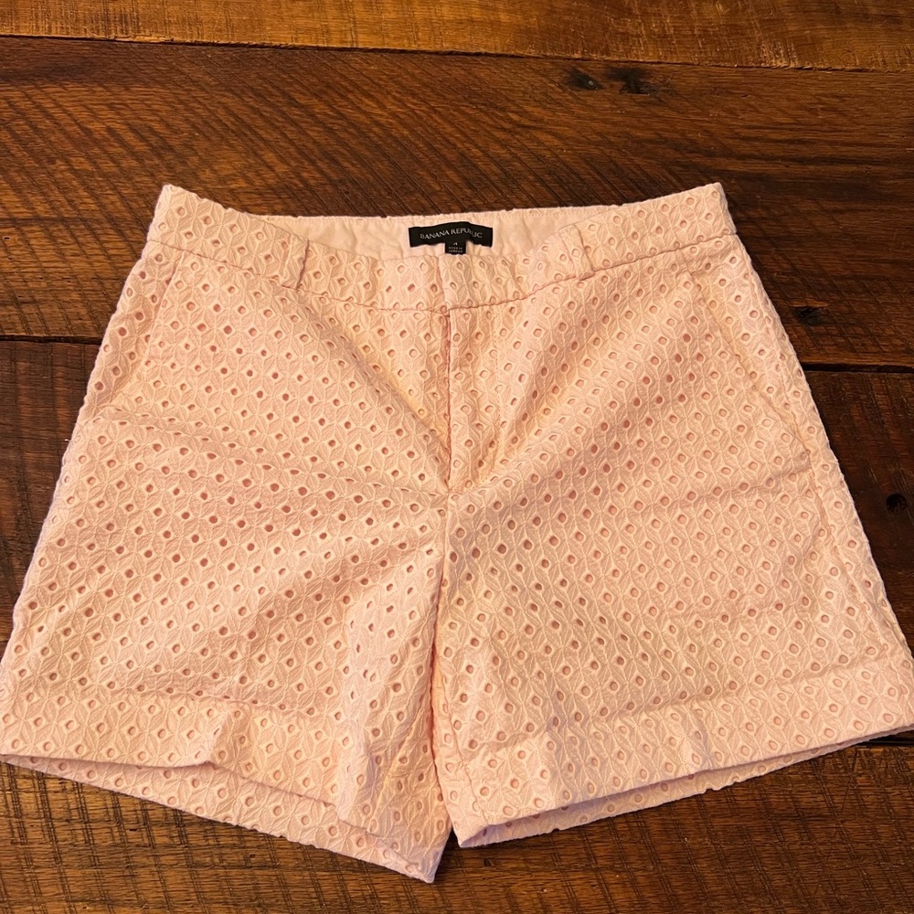 Banana Republic size 4 pretty pink eyelet shorts.  Maybe worn once.